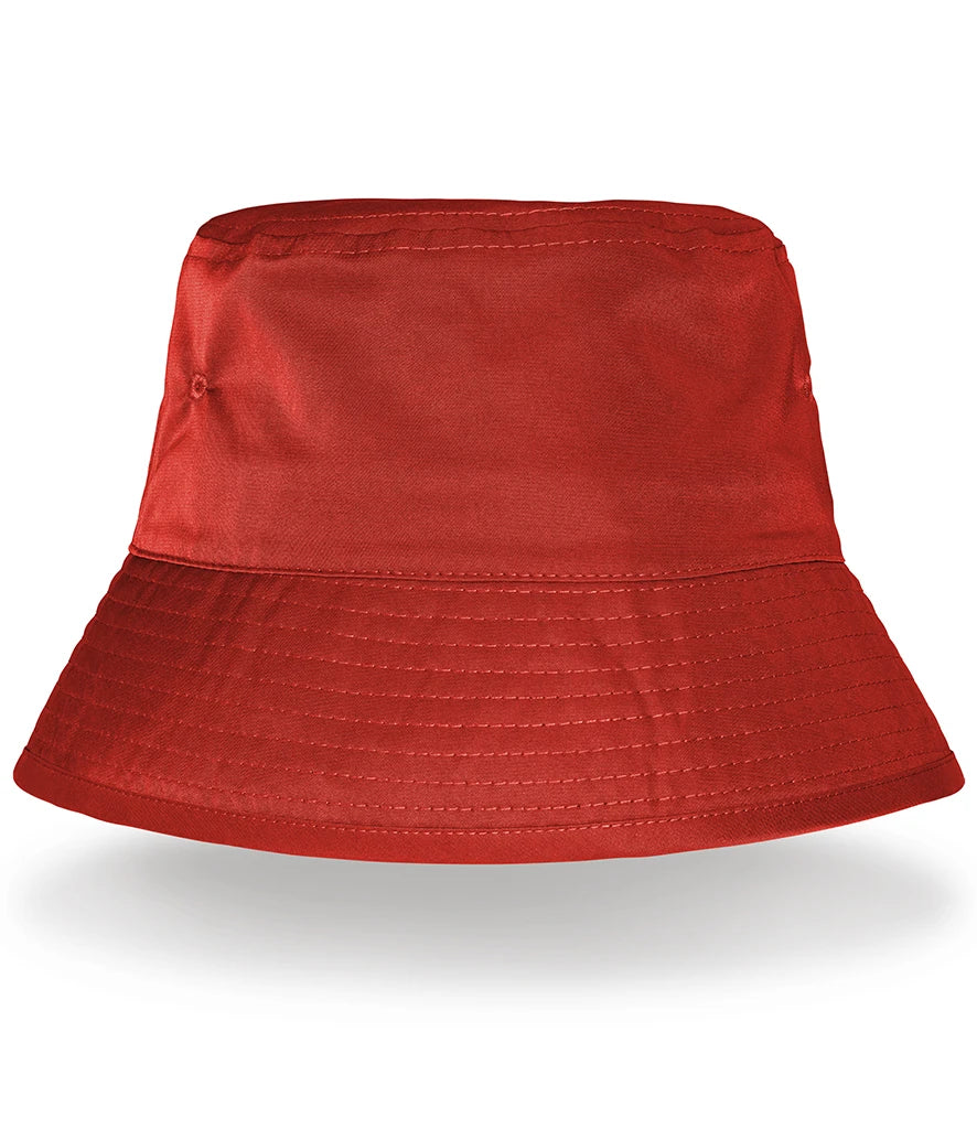 Result Core Recycled Bound Edge Bucket Hat in red on white background