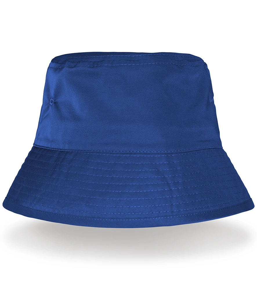Result Core Recycled Bound Edge Bucket Hat in royal blue on white background