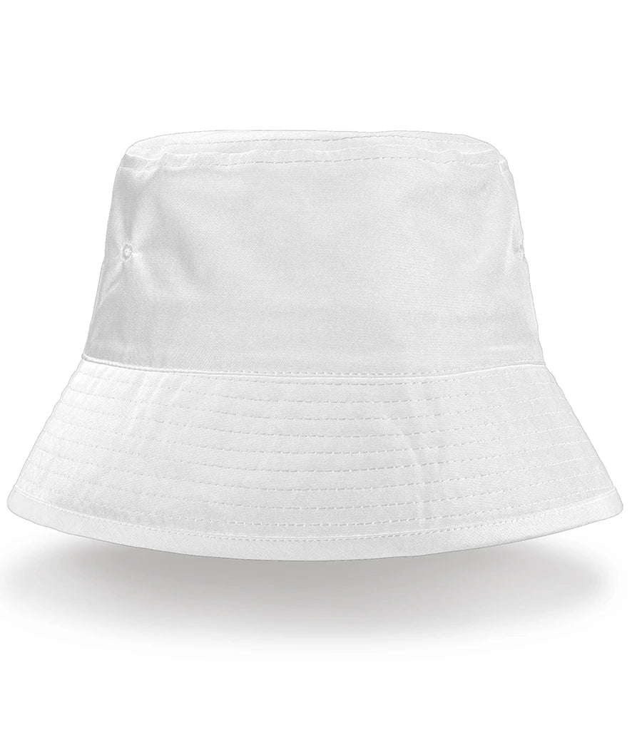 Result Core Recycled Bound Edge Bucket Hat in white on white background
