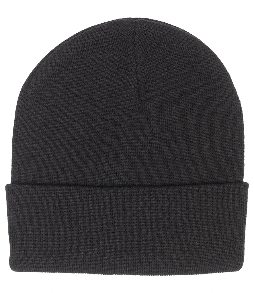 product image of pro rtx beanie in colour black photographed on a white background