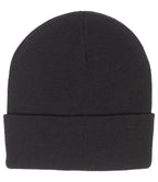 product image of pro rtx beanie in colour black photographed on a white background