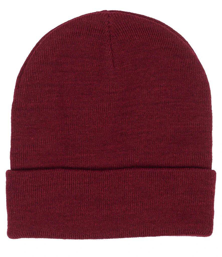 product image of pro rtx beanie in colour burgundy photographed on a white background