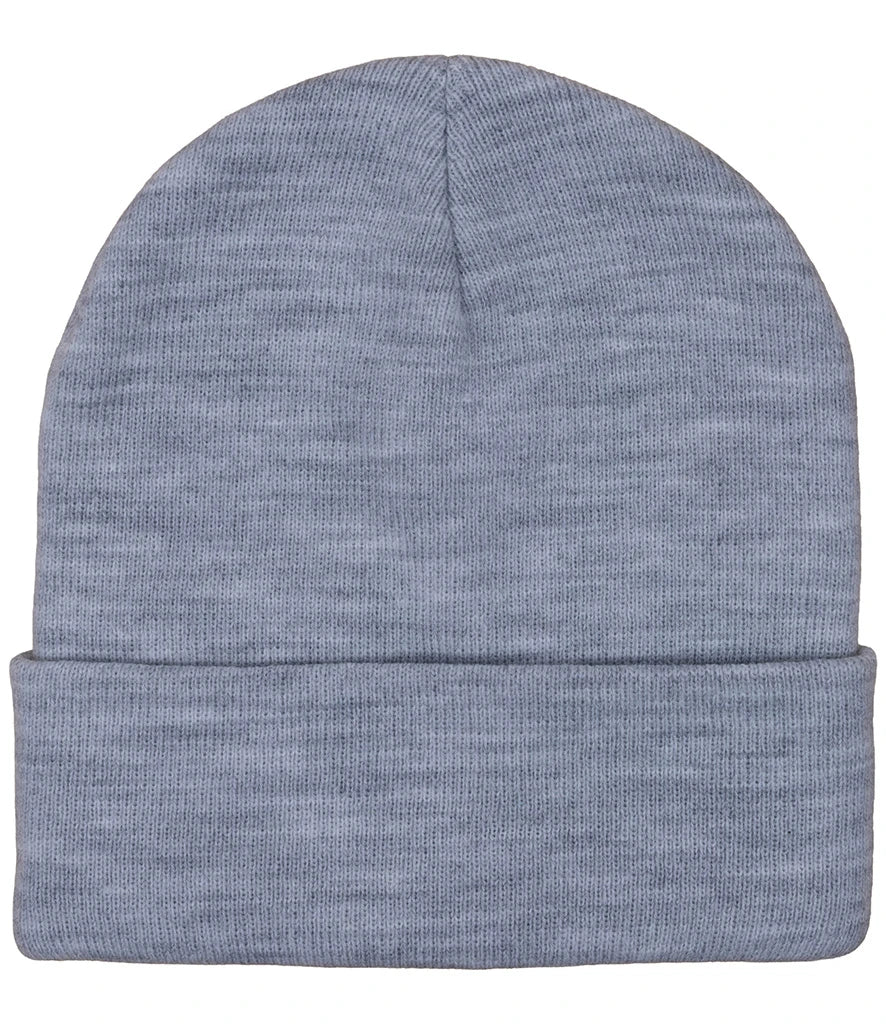 product image of pro rtx beanie in colour heather grey photographed on a white background