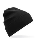product image of Beechfield Organic Cotton Original Cuffed Beanie in colour black shot on a white background
