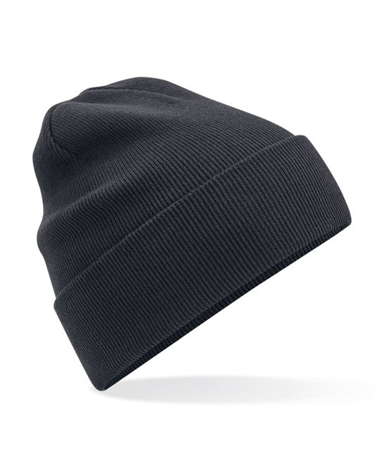 product image of Beechfield Organic Cotton Original Cuffed Beanie in colour graphite grey shot on a white background
