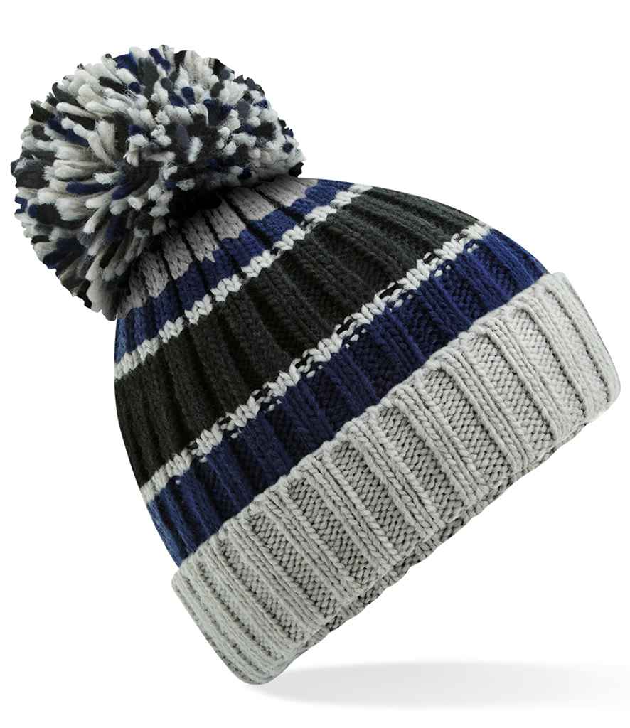Product Image Beechfield Hygge Striped Beanie Blue Steel