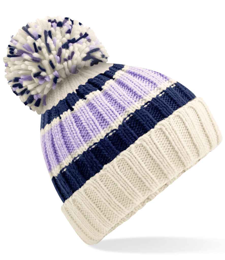 Product Image Beechfield Hygge Striped Beanie Blueberry Cheesecake