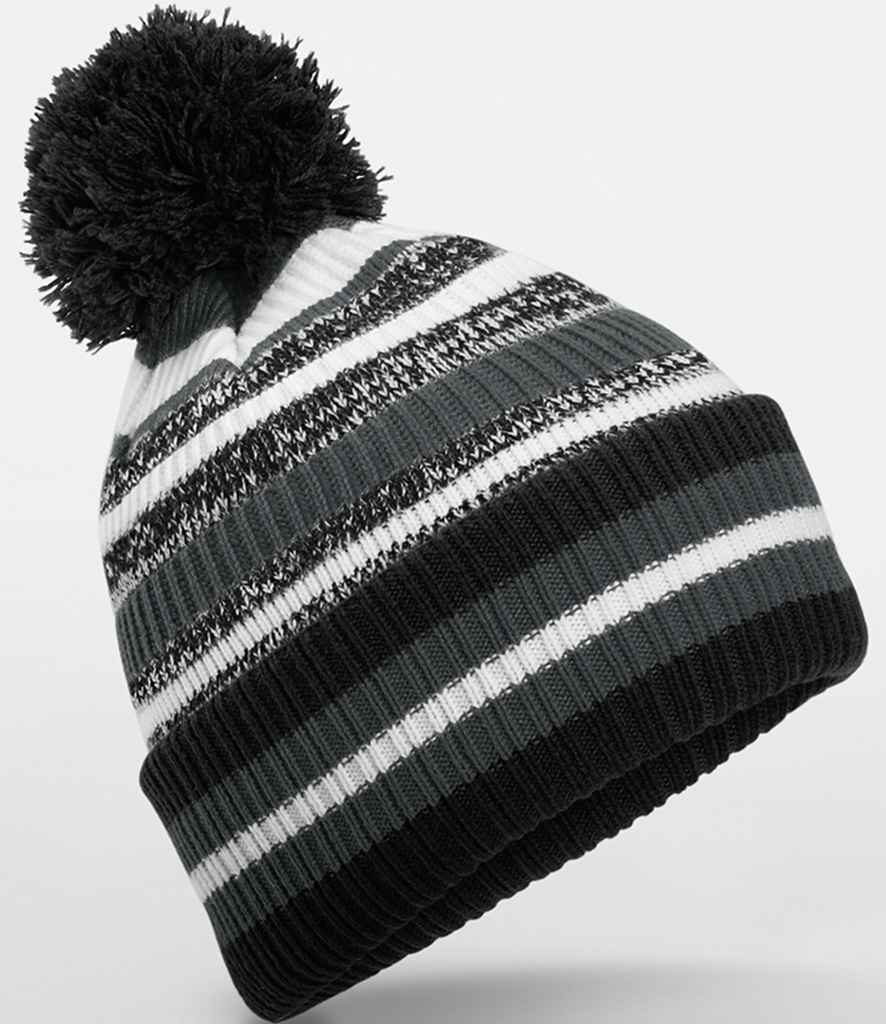 Product Image Beechfield Multi-Sport Fan Beanie Black Graphite Grey And White