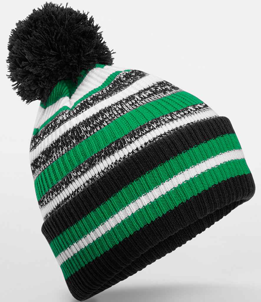 Product Image Beechfield Multi-Sport Fan Beanie Black Kelly Green And White
