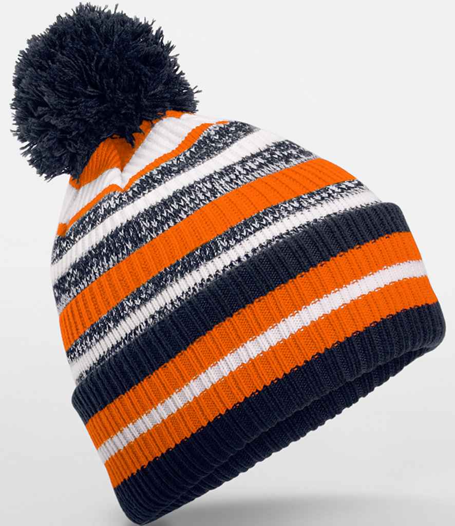 Product Image Beechfield Multi-Sport Fan Beanie French Navy Orange And White