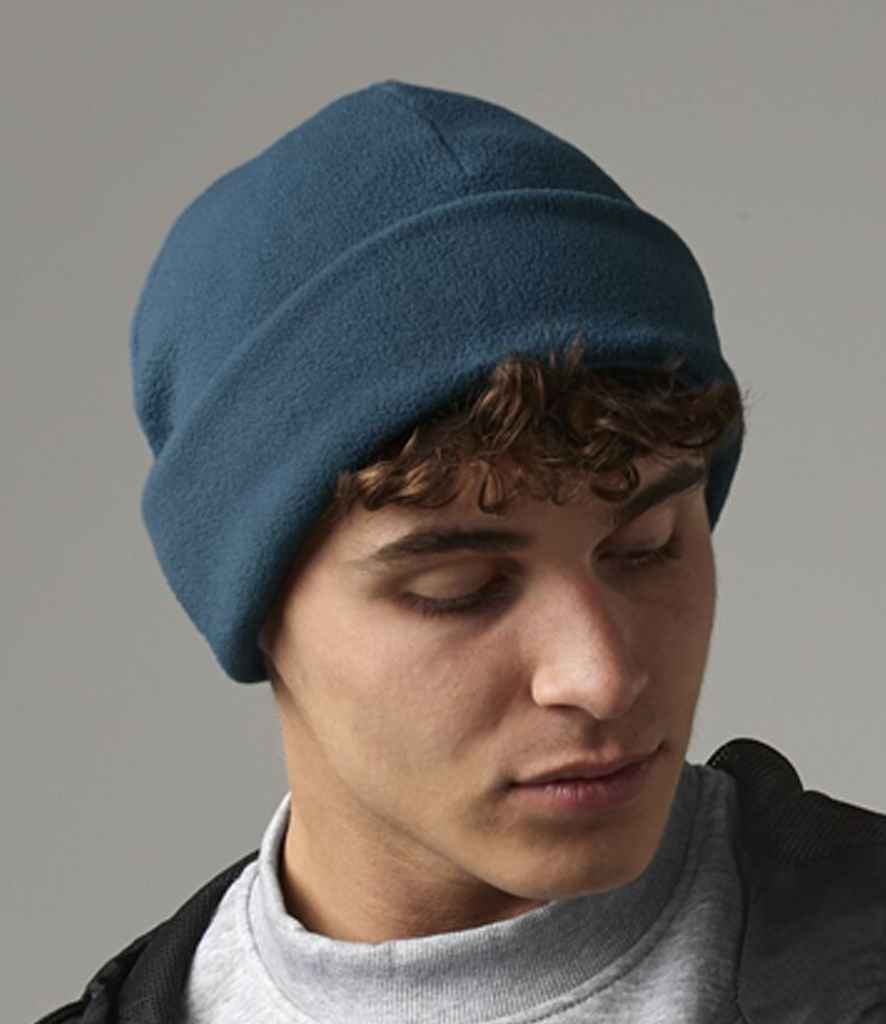 Model Image Beechfield Recycled Fleece Cuffed Beanie Petrol