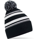 Product Image Beechfield Striped Fan Beanie Black And White