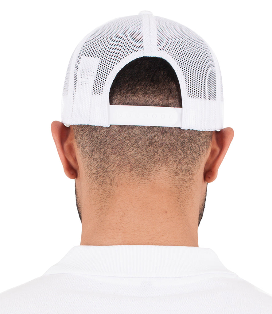 Model Image F6606 Flexfit Retro Trucker Cap Model White Back View