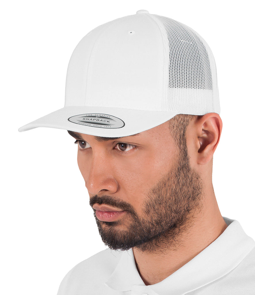 Model Image FF6606 Flextfit Retro Trucker Cap White Side Image
