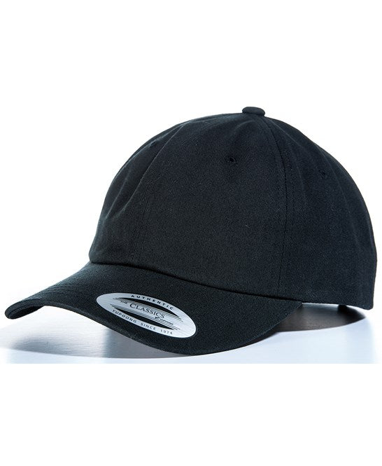product image of Flexfit Low Profile Cotton Twill Cap in colour black pictured on a white background

