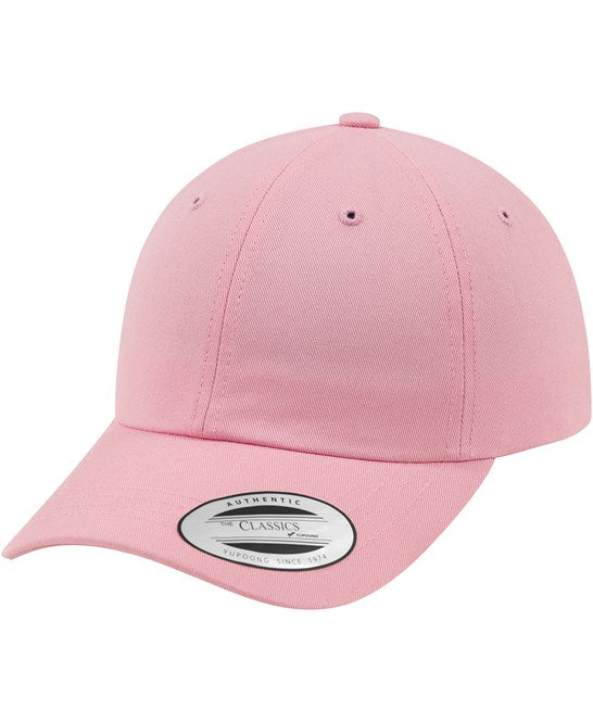 product image of Flexfit Low Profile Cotton Twill Cap in colour pink pictured on a white background
