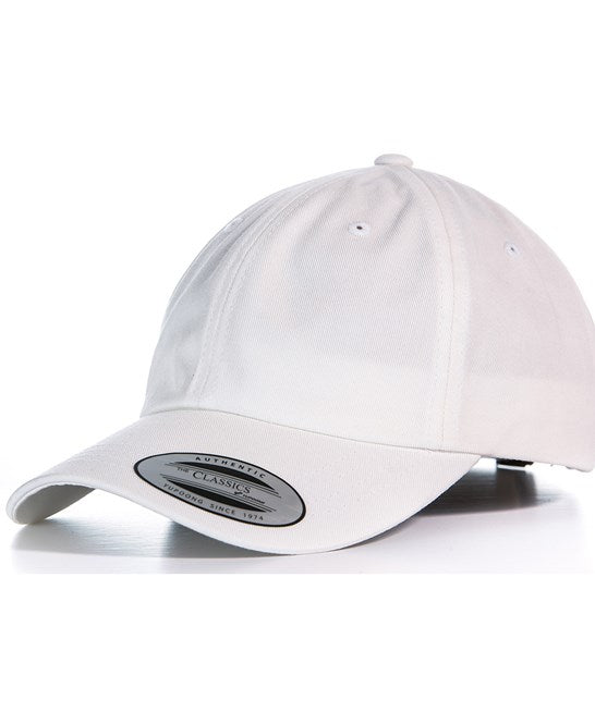product image of Flexfit Low Profile Cotton Twill Cap in colour white pictured on a white background

